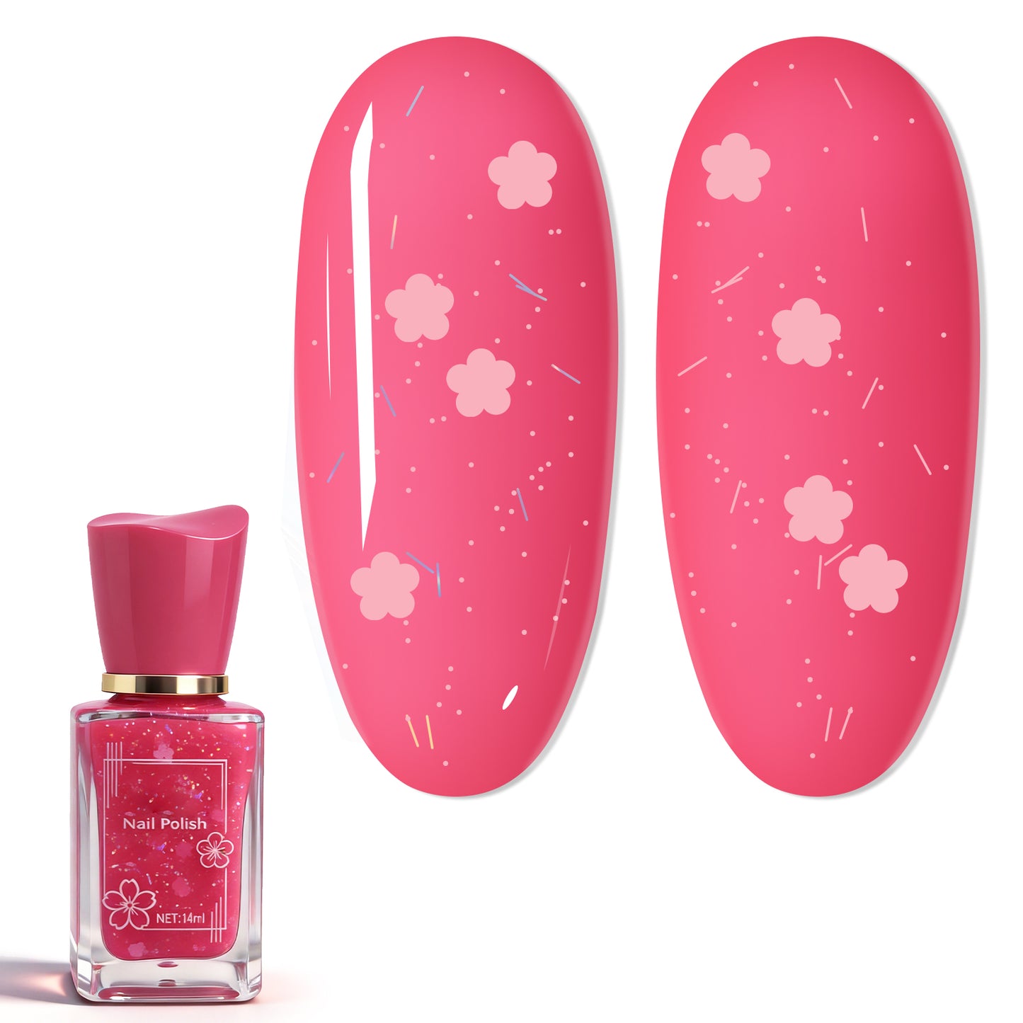 Babyongle Quick Dry Nail Polish for Nail Art - Peach Pink#128 - 14ML / 0.47FL.OZ