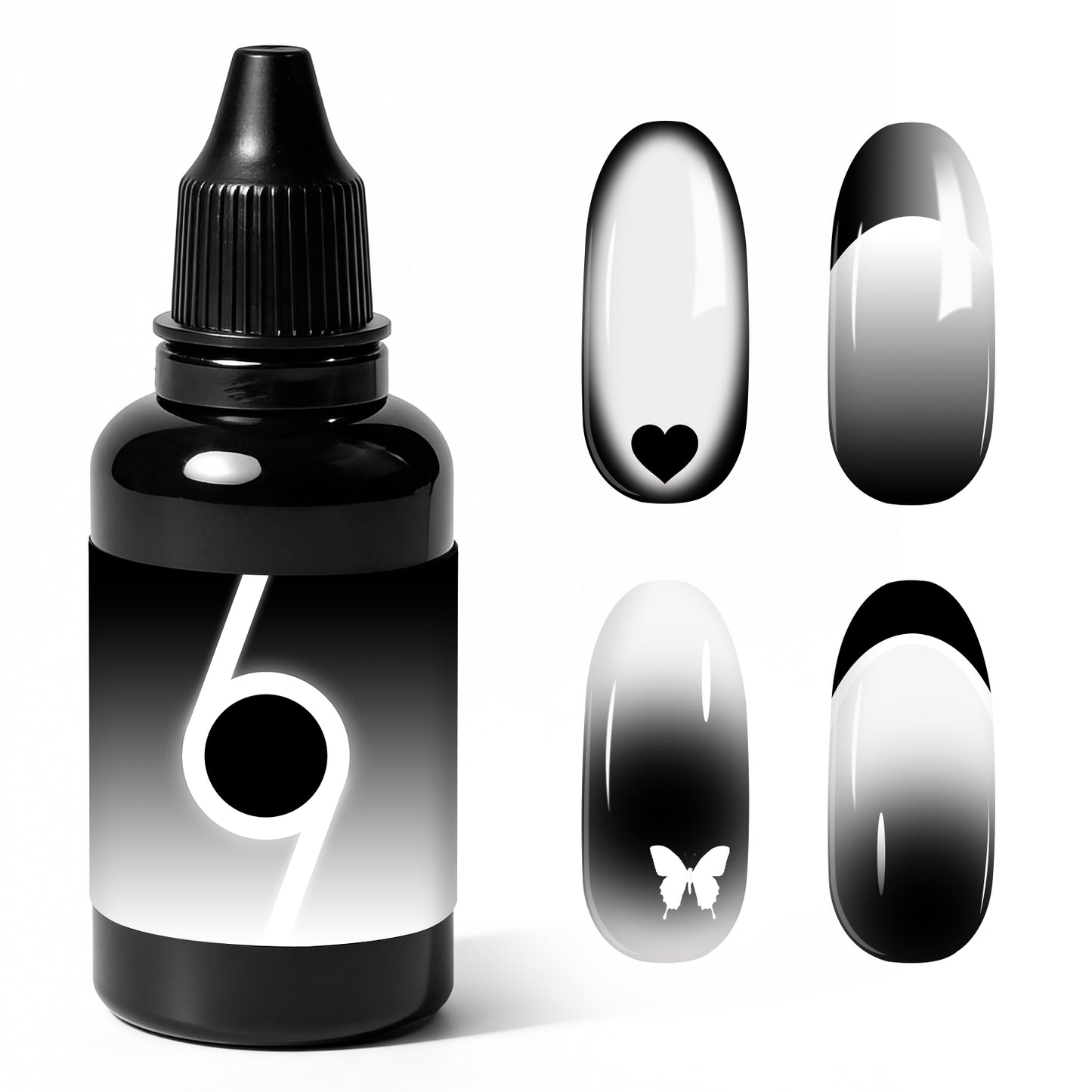 Babyongle Airbrush Gel Nail Polish - Black(B-12) - 30ML / 1FL.OZ
