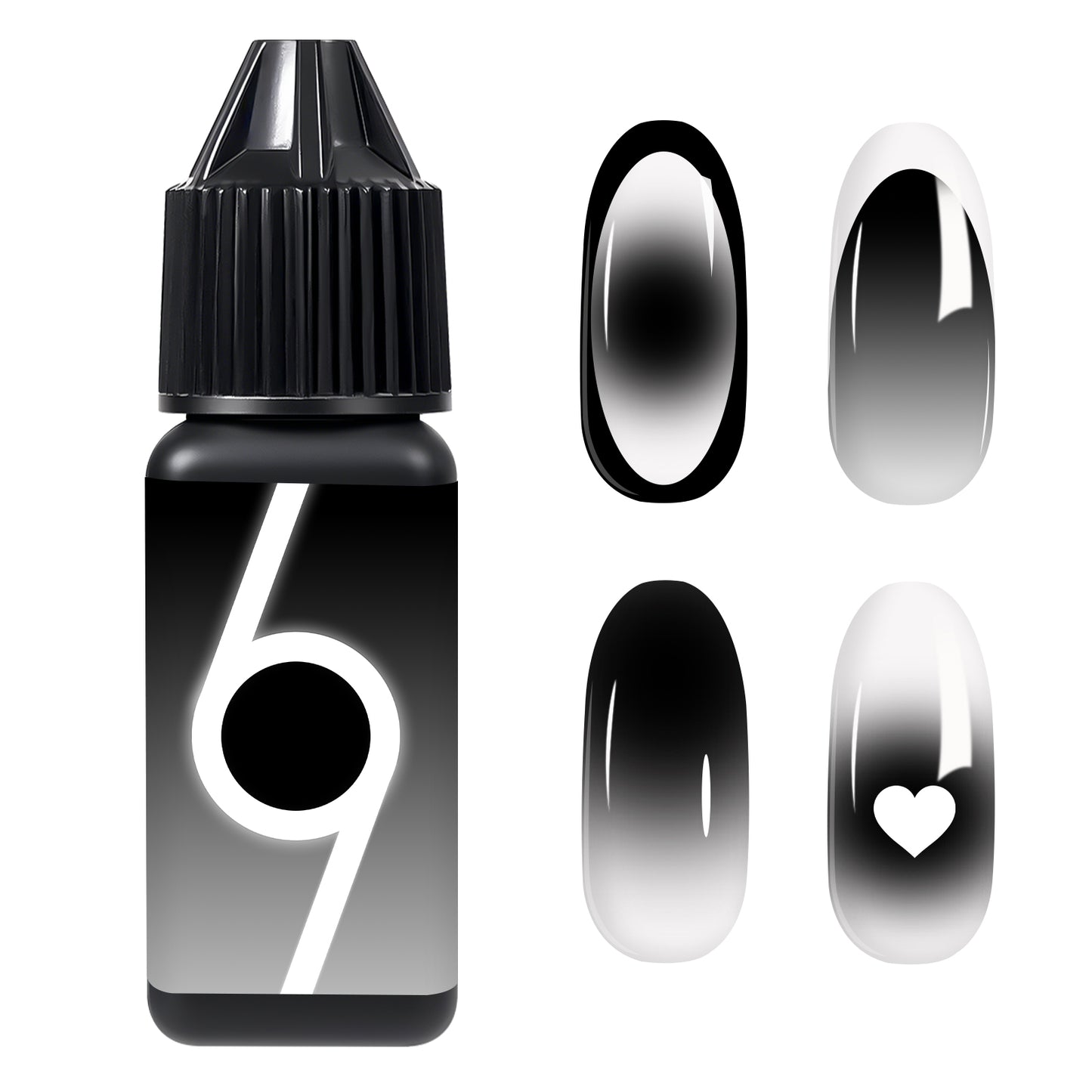 Babyongle Airbrush Gel Nail Polish - Midnight Black(B-12) - 15ML / 0.5 FL.OZ