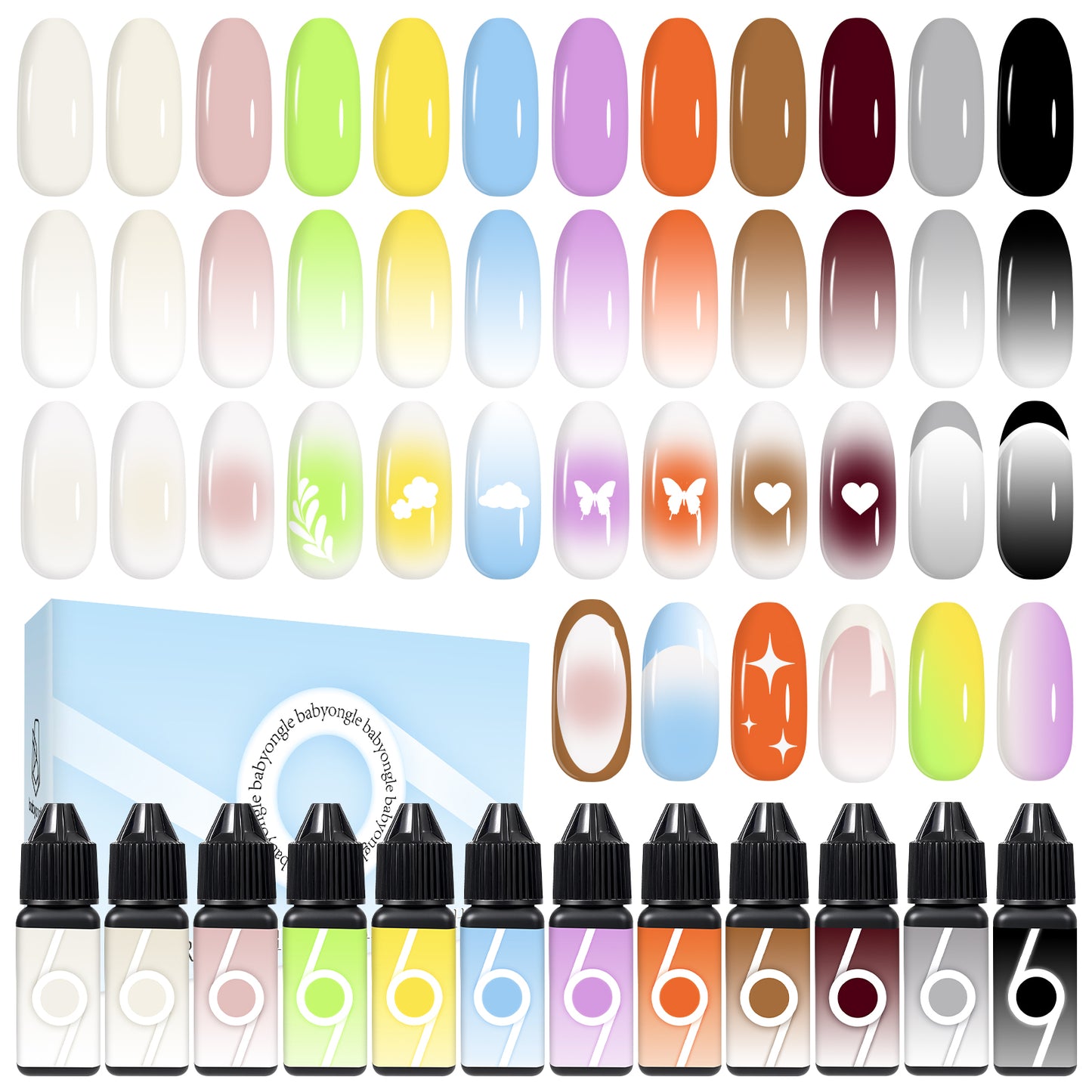 Babyongle Airbrush Gel Nail Polish Set - 2nd Edition
