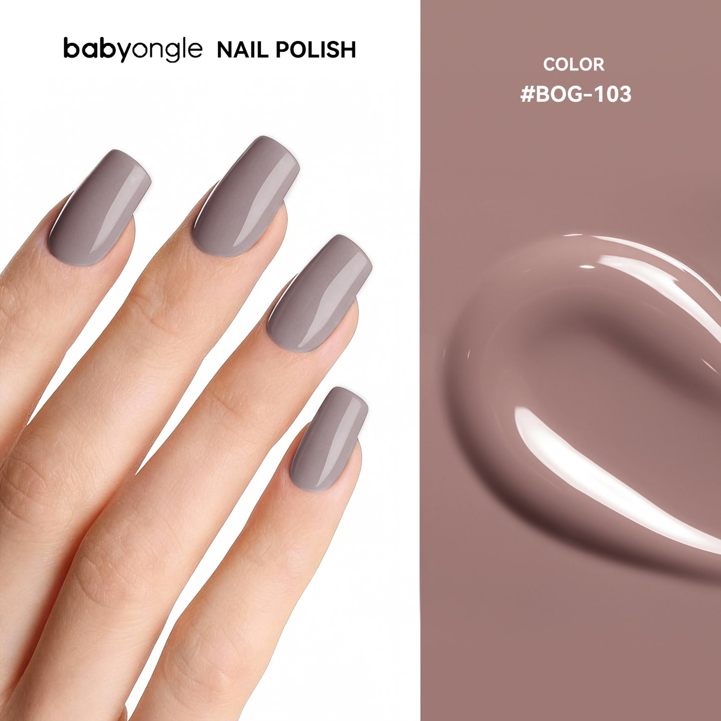 Babyongle Quick Dry Nail Polish for Nail Art - Nude Brown#103 - 14ML / 0.47FL.OZ