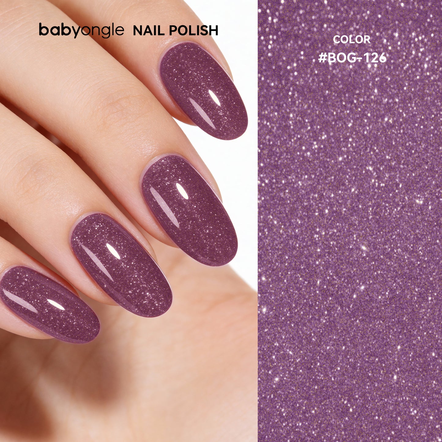 Babyongle Quick Dry Nail Polish for Nail Art - Shimmer Purple#126 - 14ML / 0.47FL.OZ