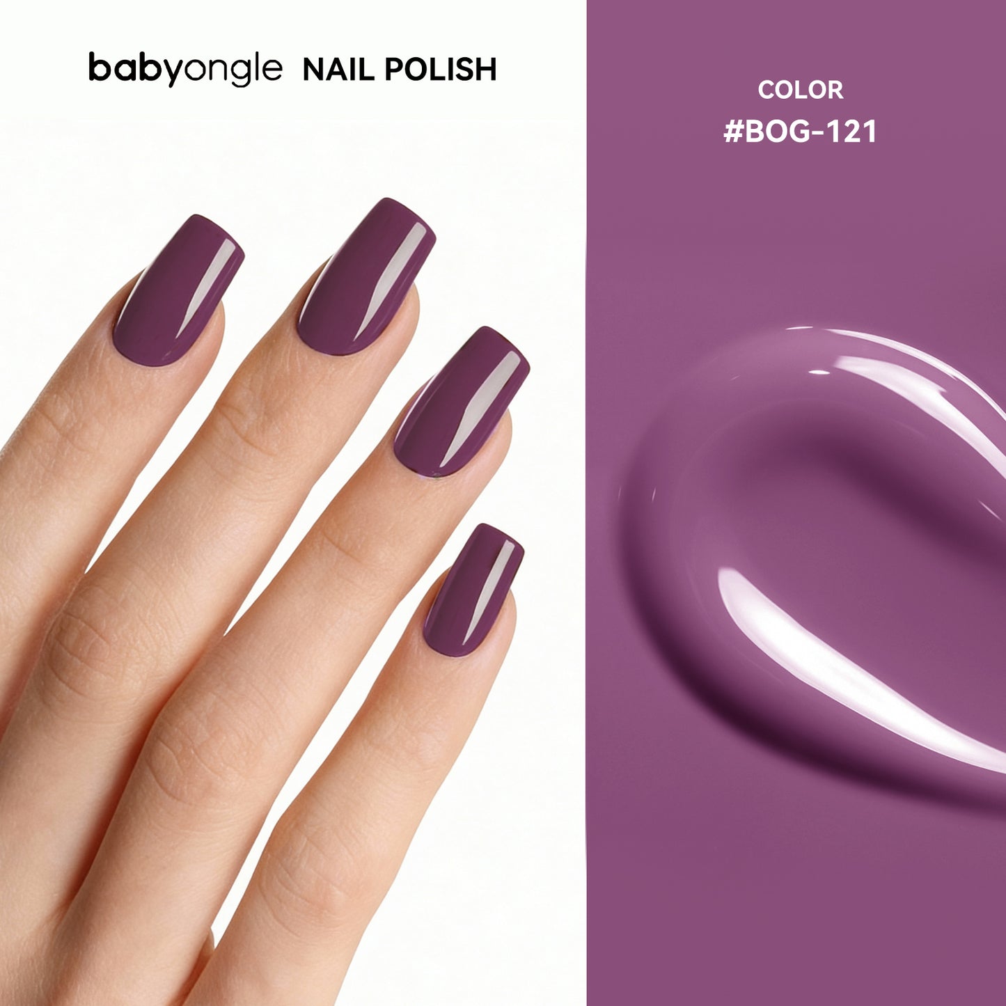 Babyongle Quick Dry Nail Polish for Nail Art - Purple Pink#121 - 14ML / 0.47FL.OZ
