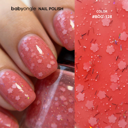 Babyongle Quick Dry Nail Polish for Nail Art - Peach Pink#128 - 14ML / 0.47FL.OZ