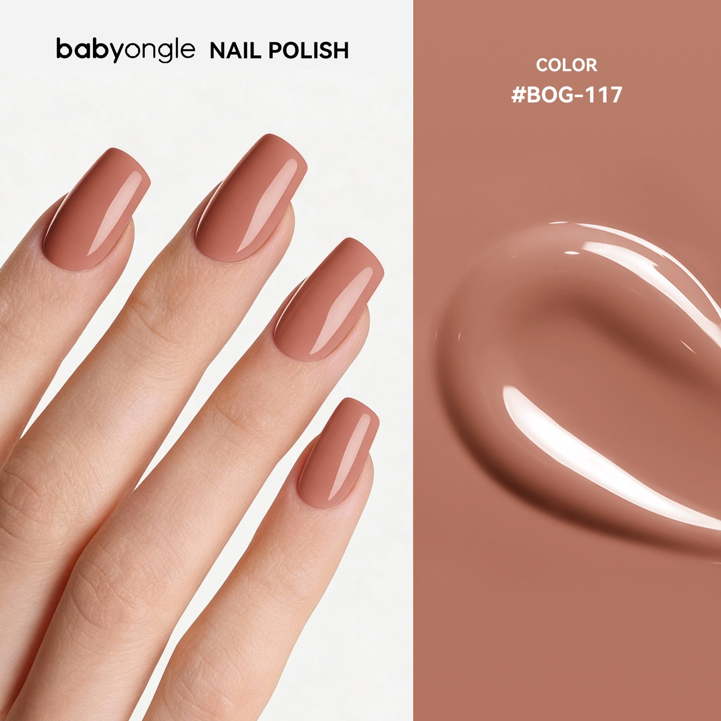 Babyongle Quick Dry Nail Polish for Nail Art - Rose Nude#117 - 14ML / 0.47FL.OZ