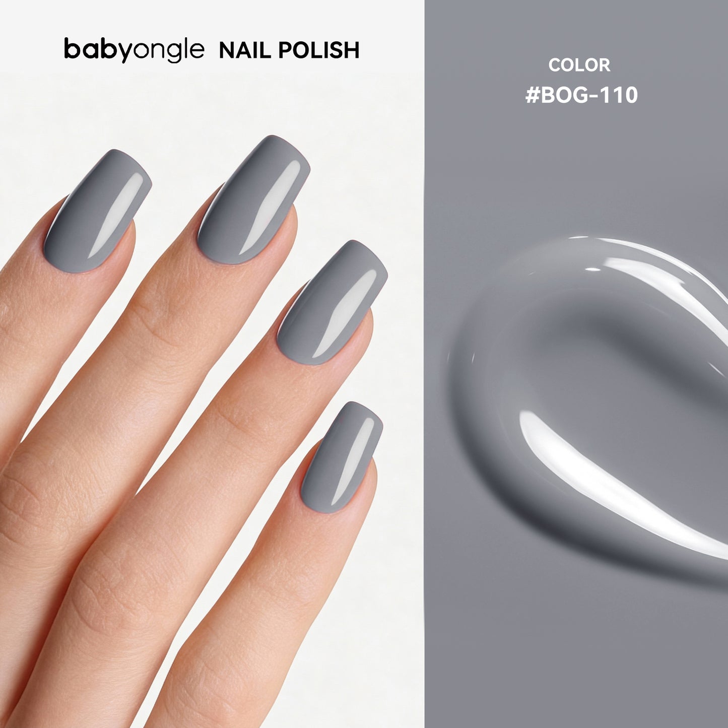 Babyongle Quick Dry Nail Polish for Nail Art - Grey#110 - 14ML / 0.47FL.OZ