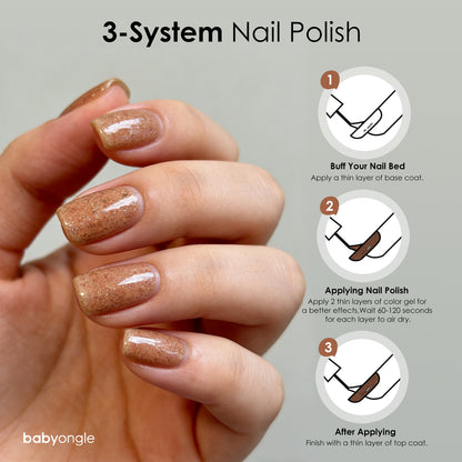 Babyongle Quick Dry Nail Polish for Nail Art - Shimmery Nude#129 - 14ML / 0.47FL.OZ