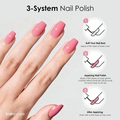 Babyongle Quick Dry Nail Polish for Nail Art - Tinted Pink#106 - 14ML / 0.47FL.OZ