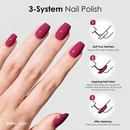Babyongle Quick Dry Nail Polish for Nail Art - Burgundy Red#113 - 14ML / 0.47FL.OZ