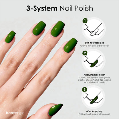 Babyongle Quick Dry Nail Polish for Nail Art - Avocado Green#111 - 14ML / 0.47FL.OZ