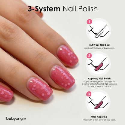 Babyongle Quick Dry Nail Polish for Nail Art - Peach Pink#128 - 14ML / 0.47FL.OZ