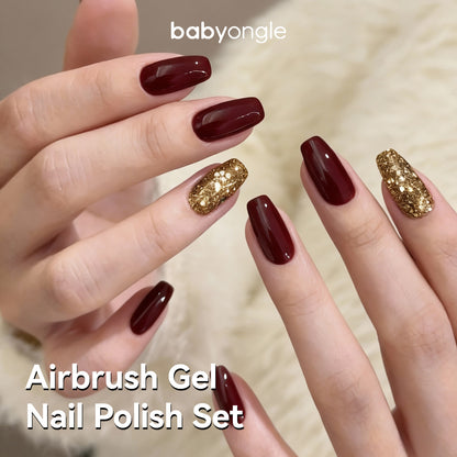 Babyongle Airbrush Gel Nail Polish - Wine Red(B-18) - 15ML / 0.5 FL.OZ