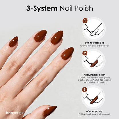 Babyongle Quick Dry Nail Polish for Nail Art - Brown#119 - 14ML / 0.47FL.OZ