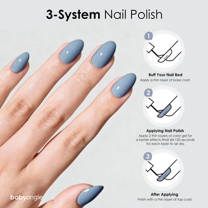 Babyongle Quick Dry Nail Polish for Nail Art - Light Blue#101 - 14ML / 0.47FL.OZ