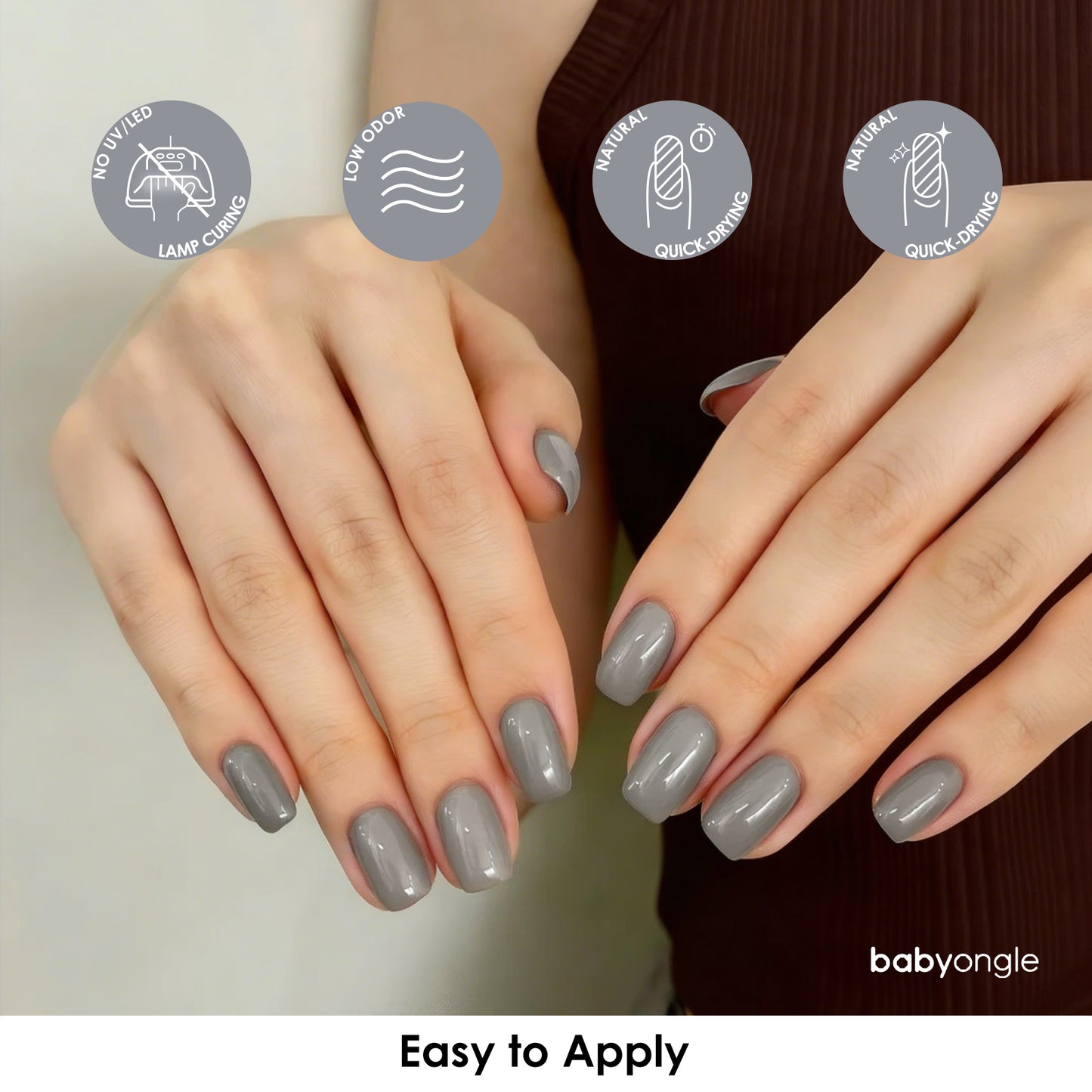 Babyongle Quick Dry Nail Polish for Nail Art - Grey#110 - 14ML / 0.47FL.OZ