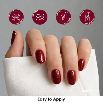 Babyongle Quick Dry Nail Polish for Nail Art - Shimmer Red#125 - 14ML / 0.47FL.OZ