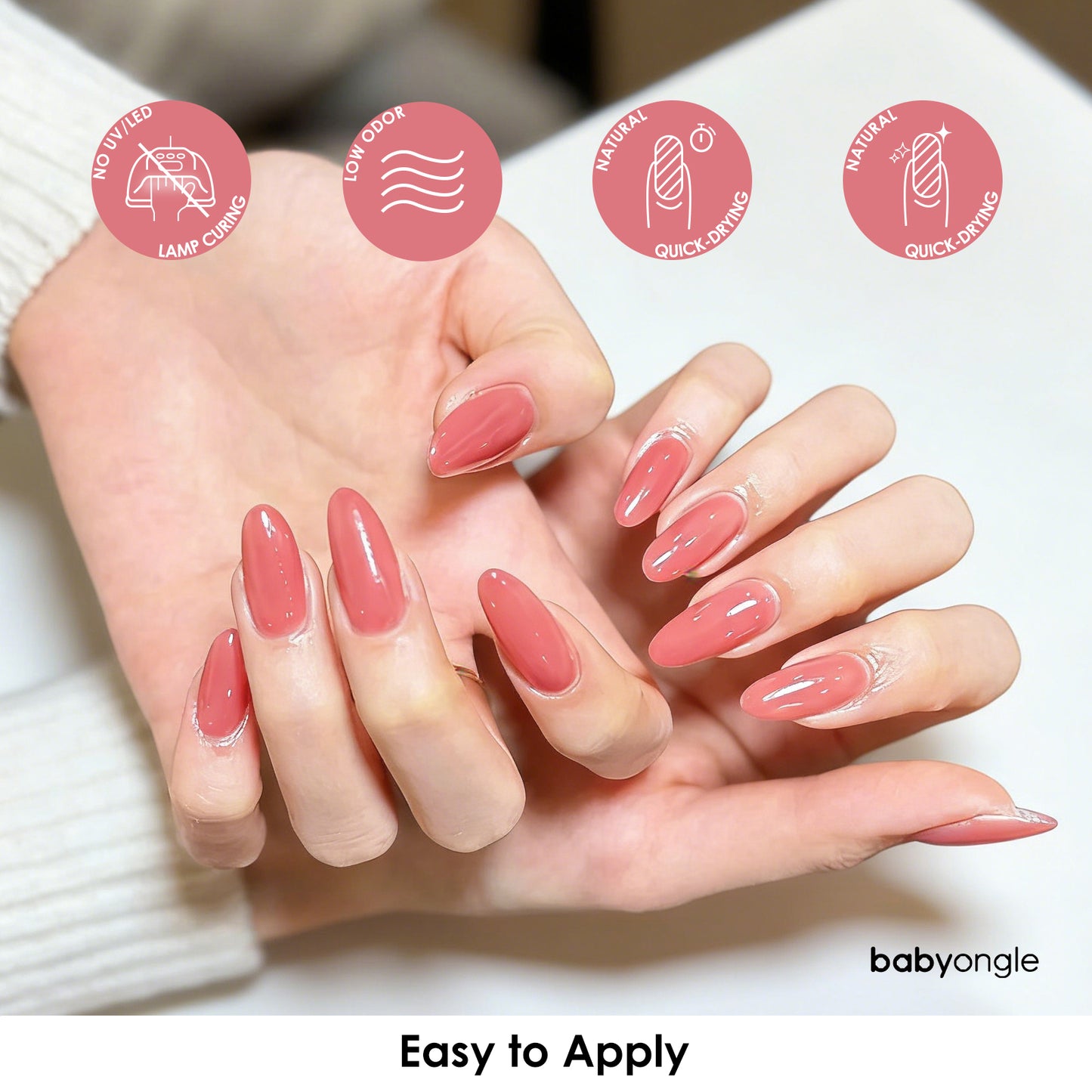 Babyongle Quick Dry Nail Polish for Nail Art - Pink#107 - 14ML / 0.47FL.OZ