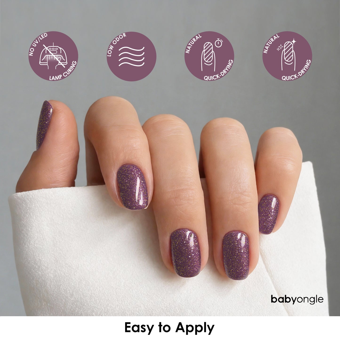 Babyongle Quick Dry Nail Polish for Nail Art - Shimmer Purple#126 - 14ML / 0.47FL.OZ