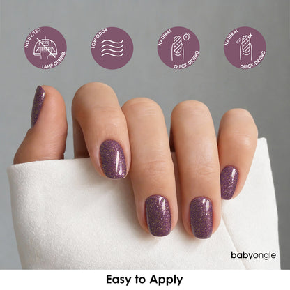 Babyongle Quick Dry Nail Polish for Nail Art - Shimmer Purple#126 - 14ML / 0.47FL.OZ