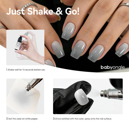Babyongle Airbrush Gel Nail Polish - Milk Grey(B-15) - 15ML / 0.5 FL.OZ
