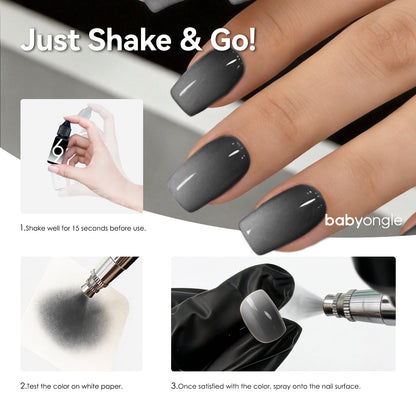 Babyongle Airbrush Gel Nail Polish - Midnight Black(B-12) - 15ML / 0.5 FL.OZ