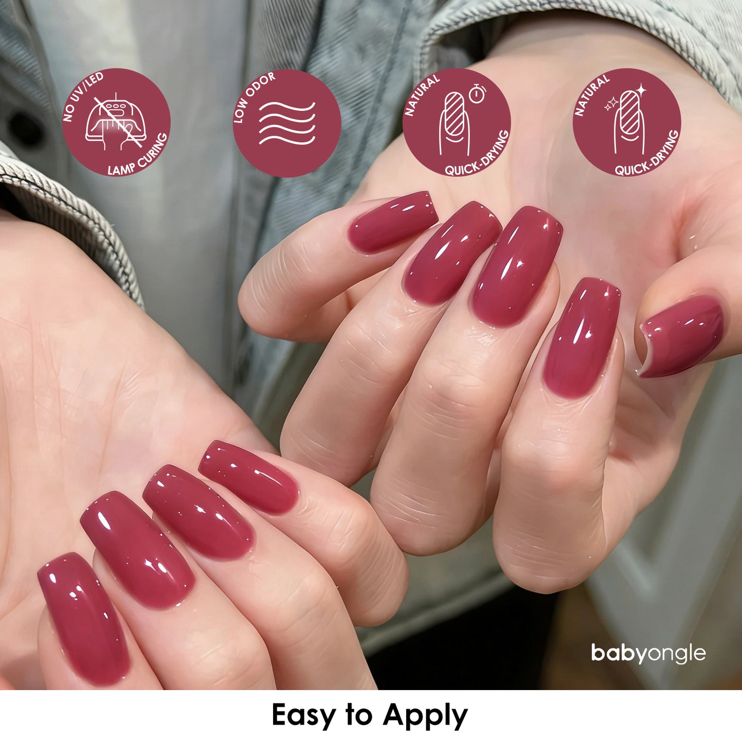 Babyongle Quick Dry Nail Polish for Nail Art - Dusty Rose#122 - 14ML / 0.47FL.OZ