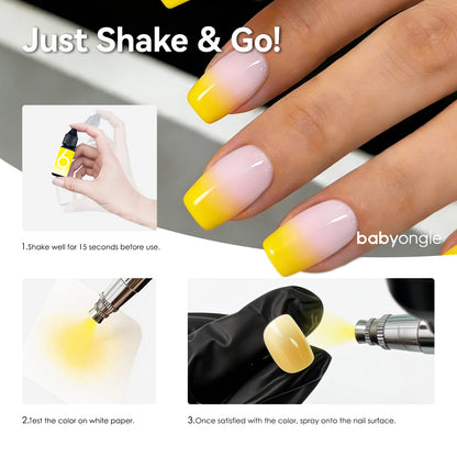 Babyongle Airbrush Gel Nail Polish - Fluorescent Yellow(B-08) - 15ML / 0.5 FL.OZ