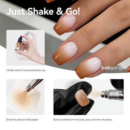 Babyongle Airbrush Gel Nail Polish - Light Coffee(B-17) - 15ML / 0.5 FL.OZ