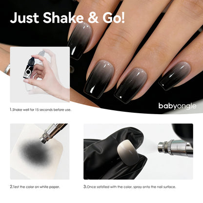 Babyongle Airbrush Gel Nail Polish - Black(B-12) - 30ML / 1FL.OZ