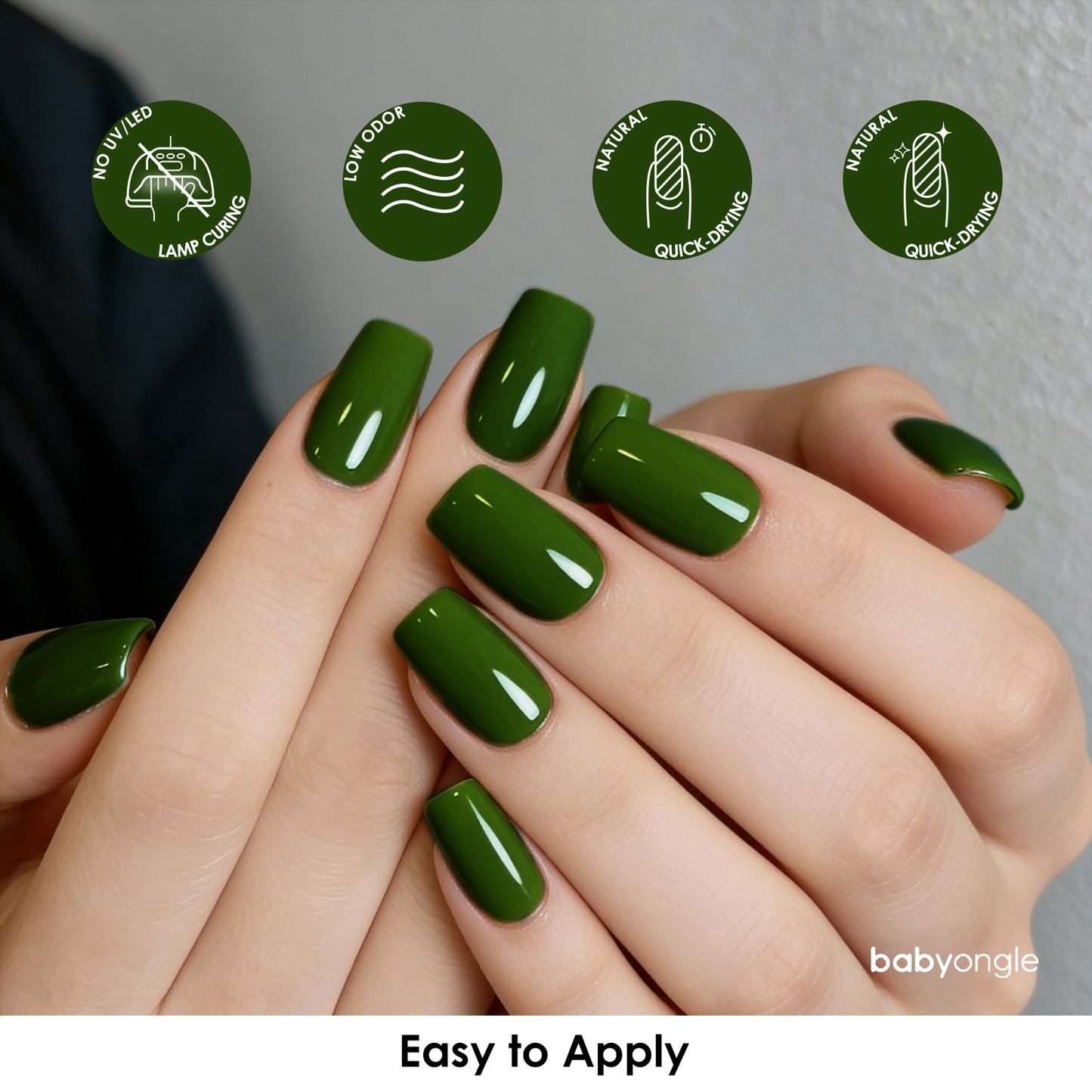Babyongle Quick Dry Nail Polish for Nail Art - Avocado Green#111 - 14ML / 0.47FL.OZ