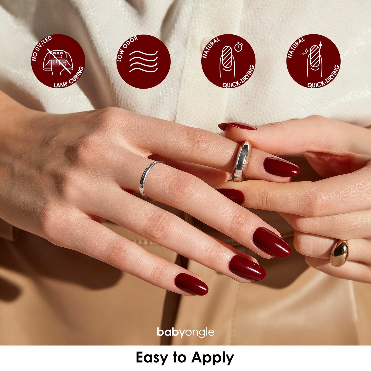 Babyongle Quick Dry Nail Polish for Nail Art - Wine Red#116 - 14ML / 0.47FL.OZ