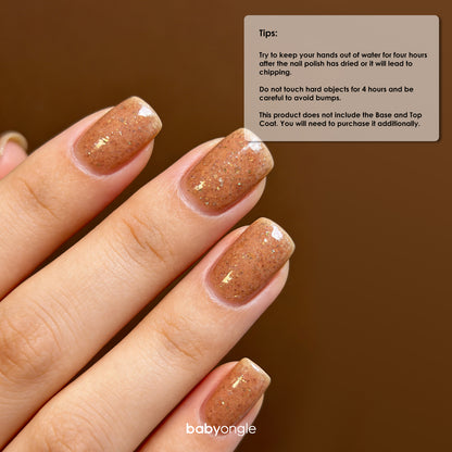 Babyongle Quick Dry Nail Polish for Nail Art - Shimmery Nude#129 - 14ML / 0.47FL.OZ