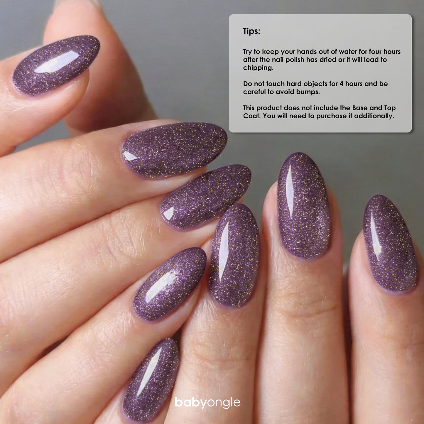 Babyongle Quick Dry Nail Polish for Nail Art - Shimmer Purple#126 - 14ML / 0.47FL.OZ