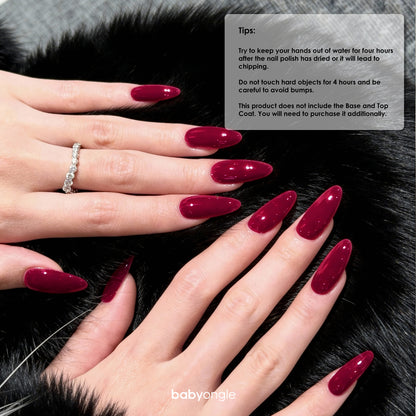 Babyongle Quick Dry Nail Polish for Nail Art - Burgundy Red#113 - 14ML / 0.47FL.OZ