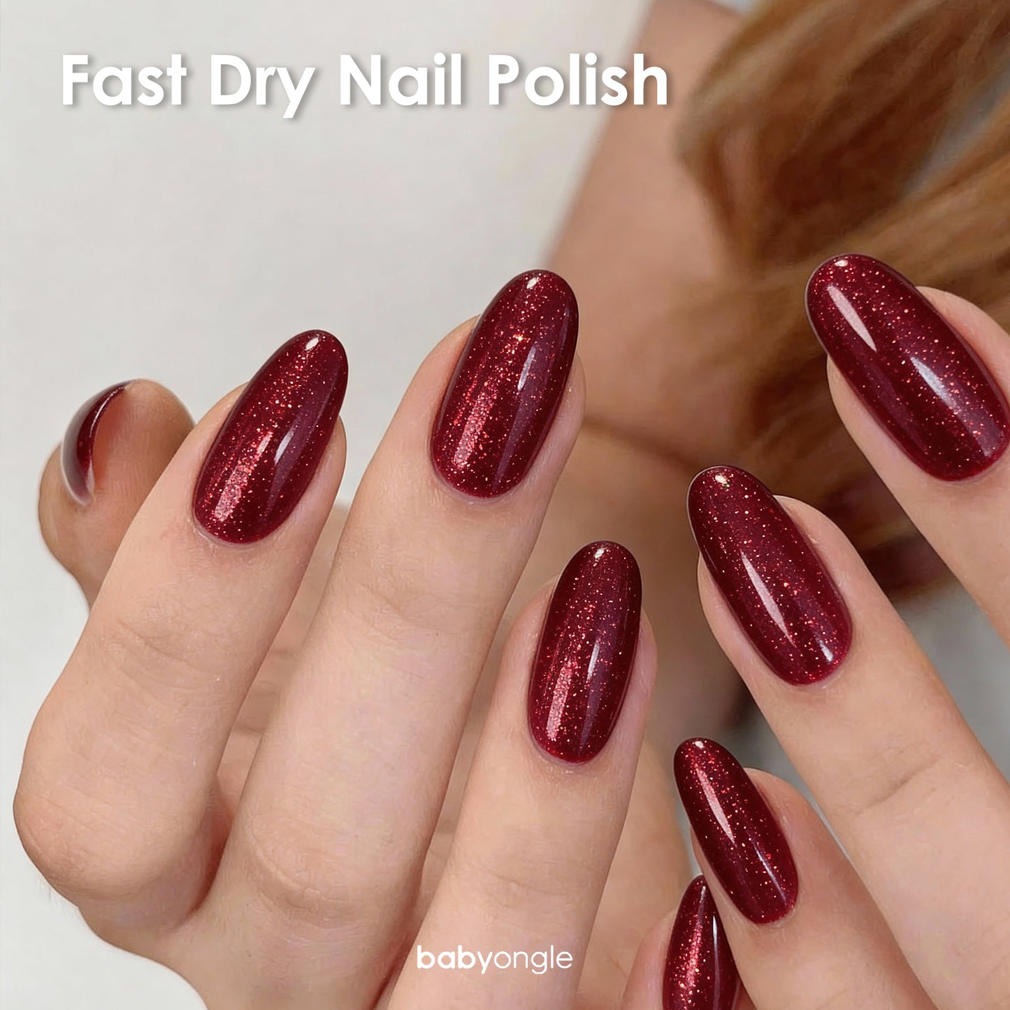Babyongle Quick Dry Nail Polish for Nail Art - Shimmer Red#125 - 14ML / 0.47FL.OZ