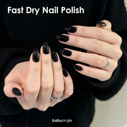 Babyongle Quick Dry Nail Polish for Nail Art - Black#136 - 14ML / 0.47FL.OZ