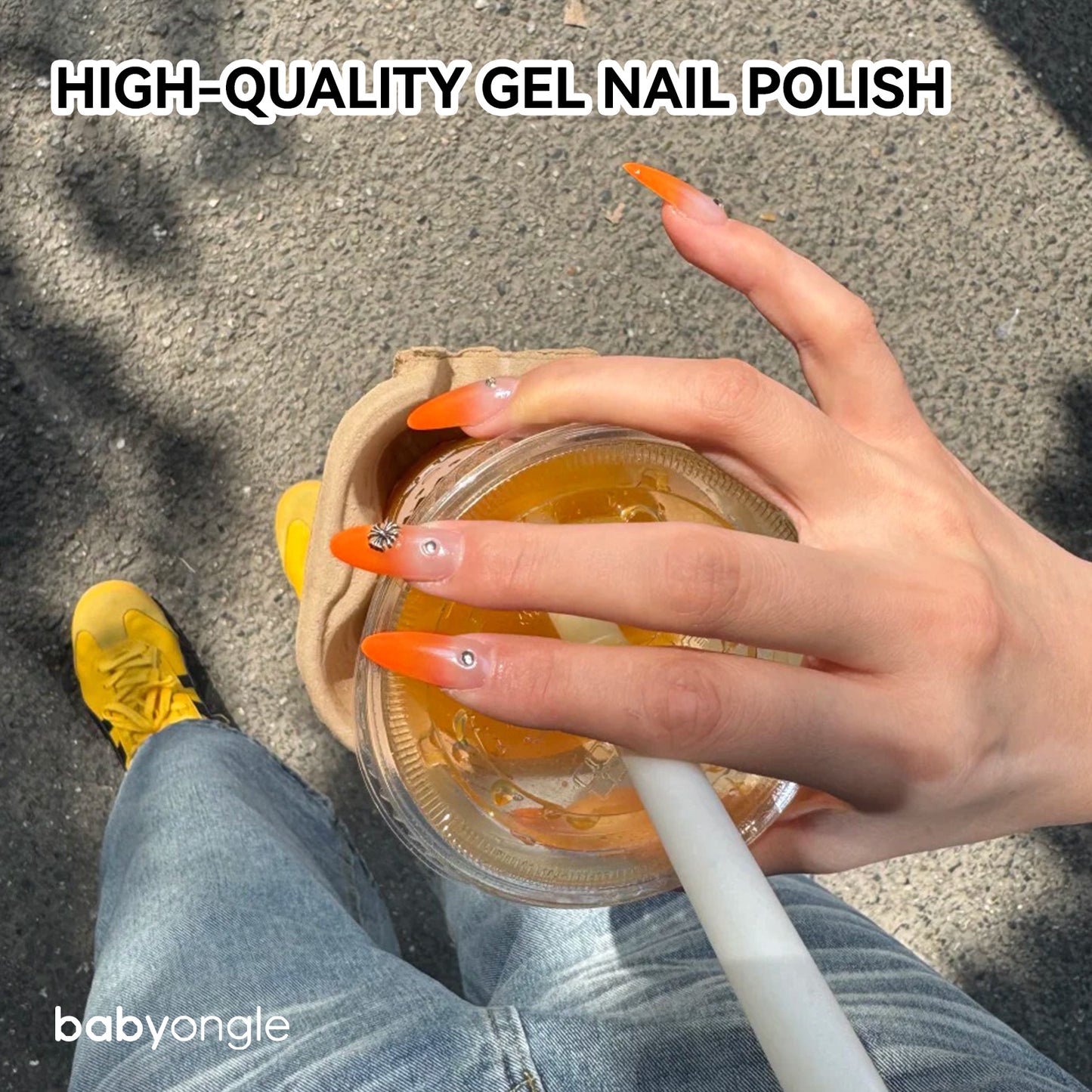 Babyongle Airbrush Gel Nail Polish - Sunset Orange(B-09) - 15ML / 0.5 FL.OZ