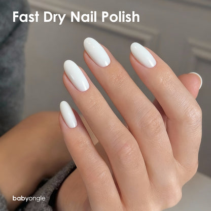 Babyongle Quick Dry Nail Polish for Nail Art - White#135 - 14ML / 0.47FL.OZ